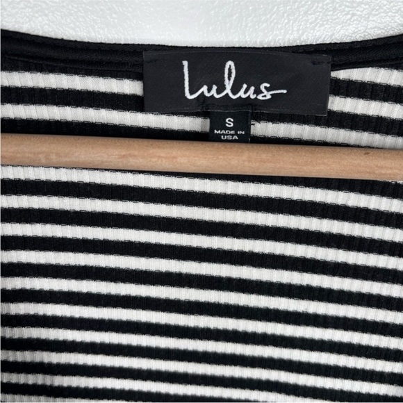 Lulu's Black and White Striped Bodysuit Size Small Chic Minimalistic Classic - Picture 4 of 7